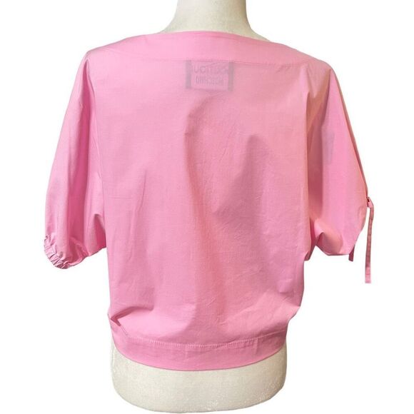 MOSCHINO Pink Short-Sleeve Top NWT ! Iconic ! Pink Short-Sleeve Top Cotton Sz Sm - Picture 10 of 10
